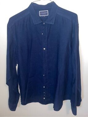 Charles Tyrwhitt Deep Navy Long-Sleeve Button-Down Shirt